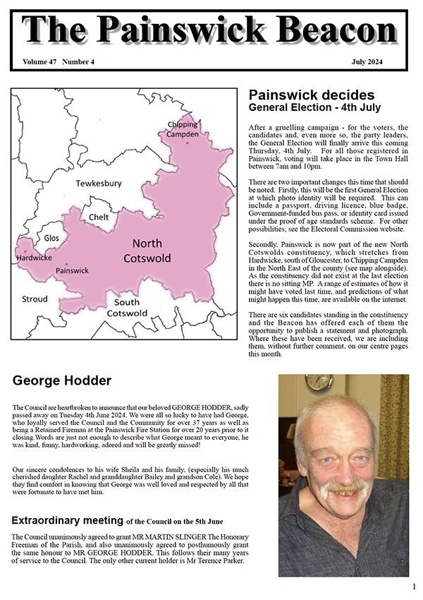 The latest edition of The Painswick Beacon July 2024
