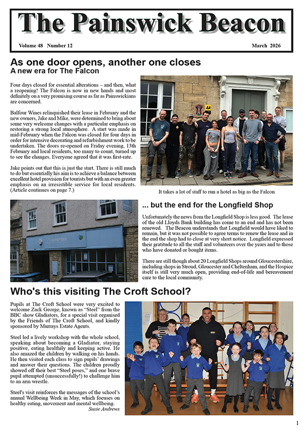 The latest edition of The Painswick Beacon - March 2026 